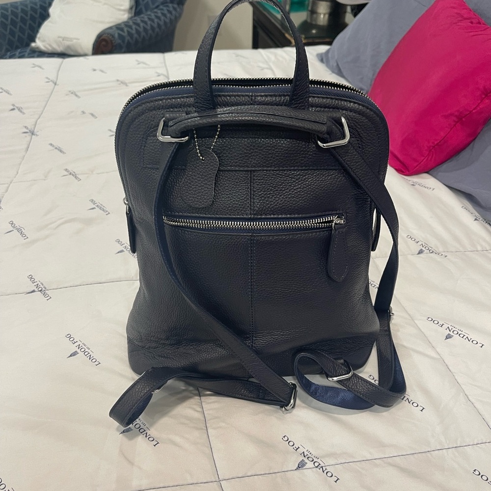 Blue Leather Backpack - Picture 3 of 7